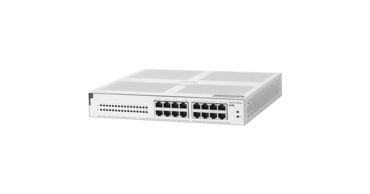 Hewlett Packard EnterpriseInstant On 1430 16G CL4 PoE switch  (124 Watt PoE, 1U)