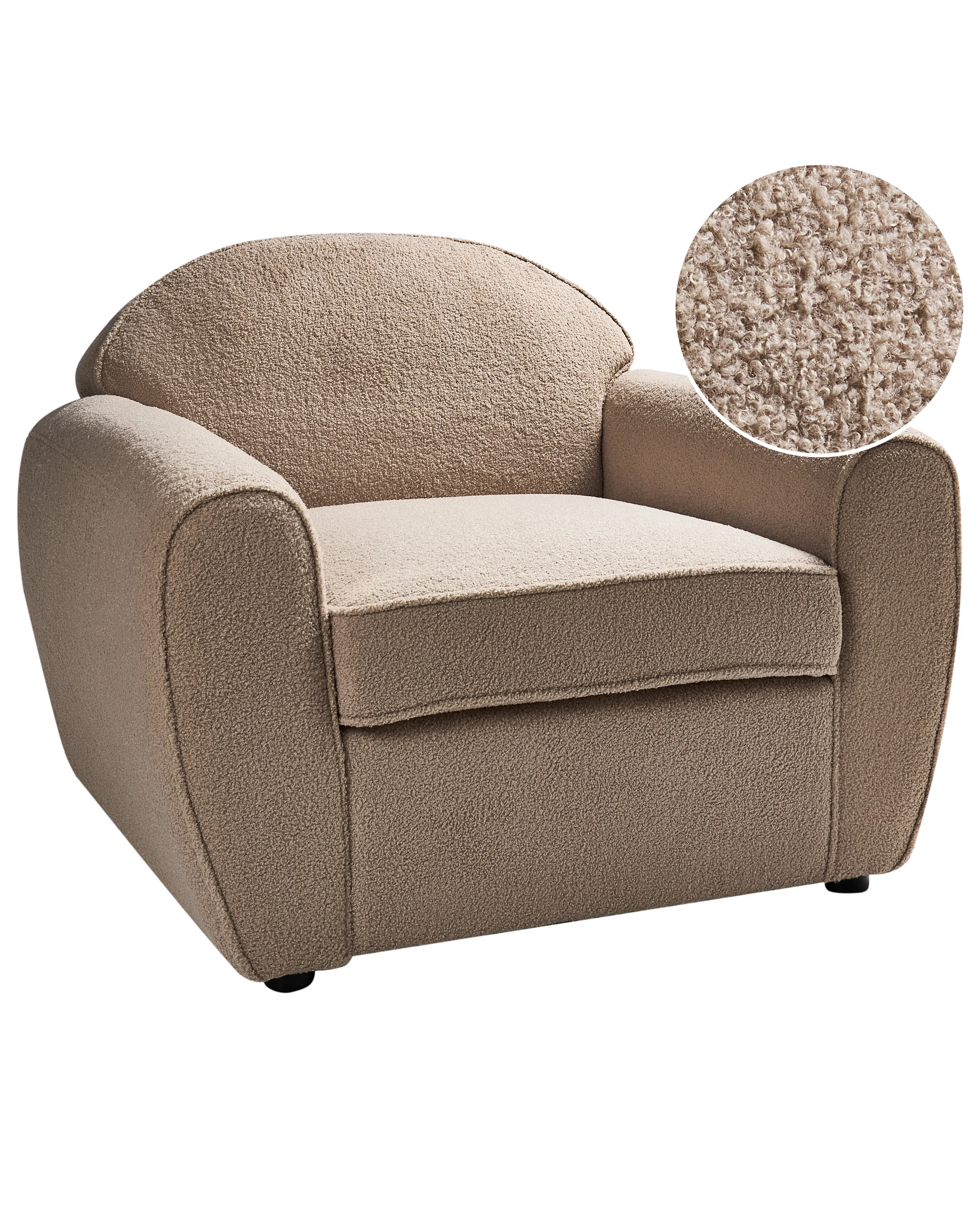 Fauteuil ELLEDE Bouclé Lichtbruin