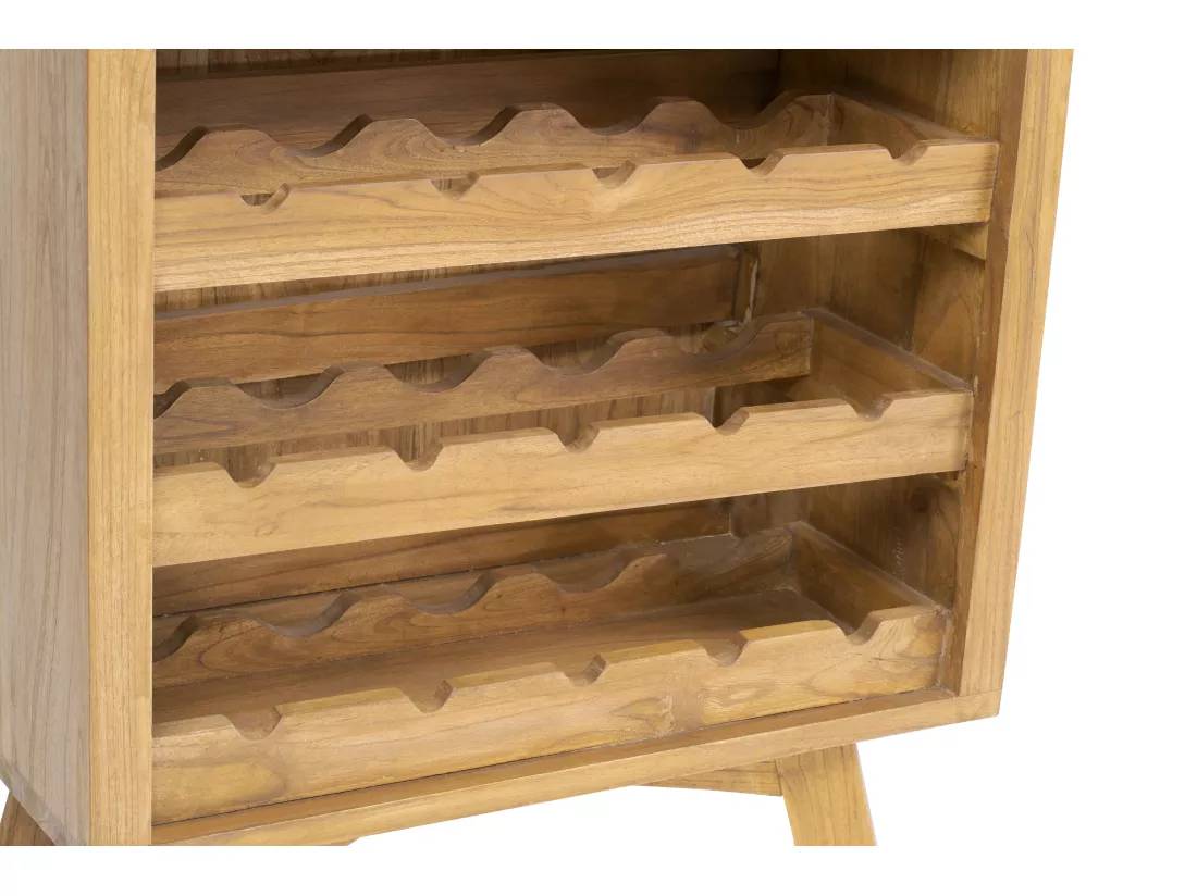 Range bouteilles vintage en bois de mindi - 15 bouteilles - L. 60 x P. 35 x H. 80 cm - AVEIRO