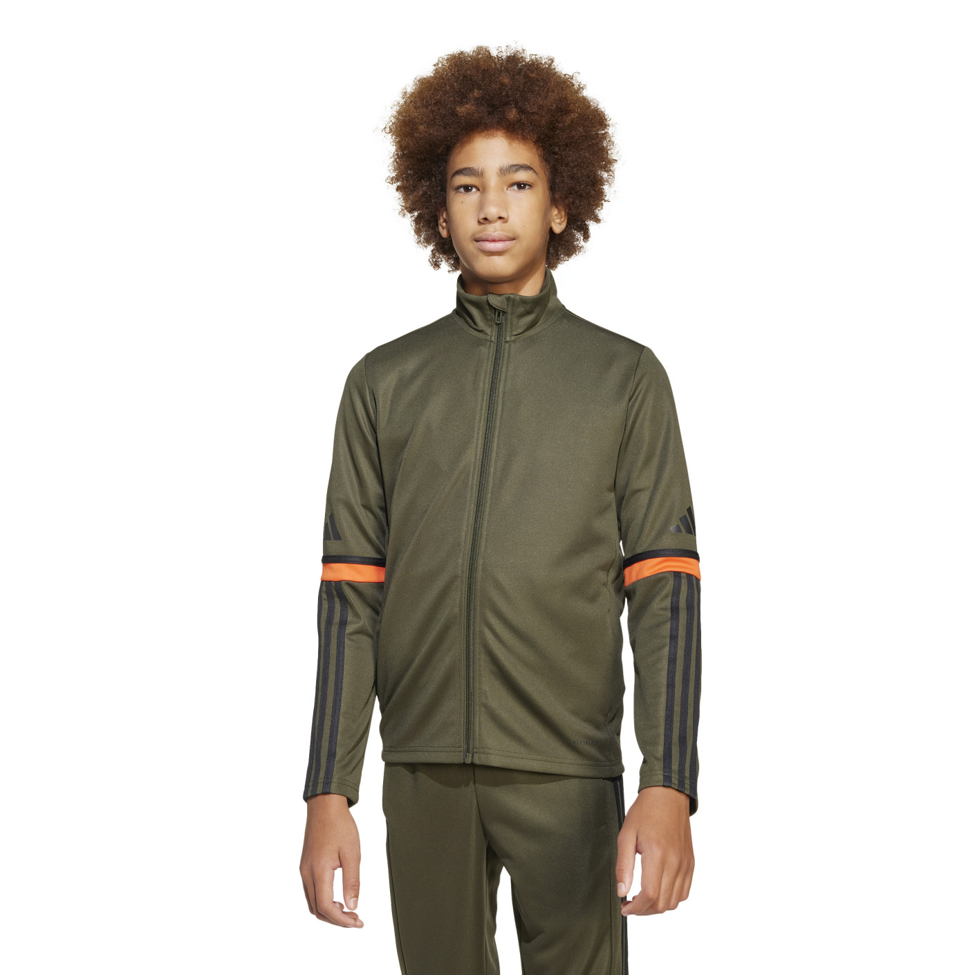adidas Squadra 25 Trainingspak Full-Zip Kids Donkergroen Zwart Oranje