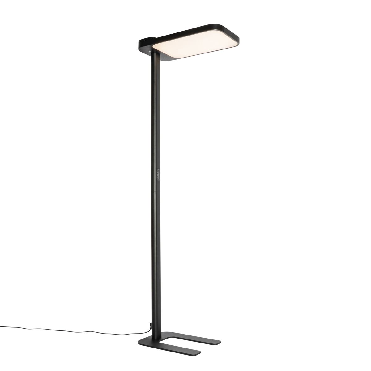 Daglicht vloerlamp zwart vierkant incl. LED en dimmer - Guzo
