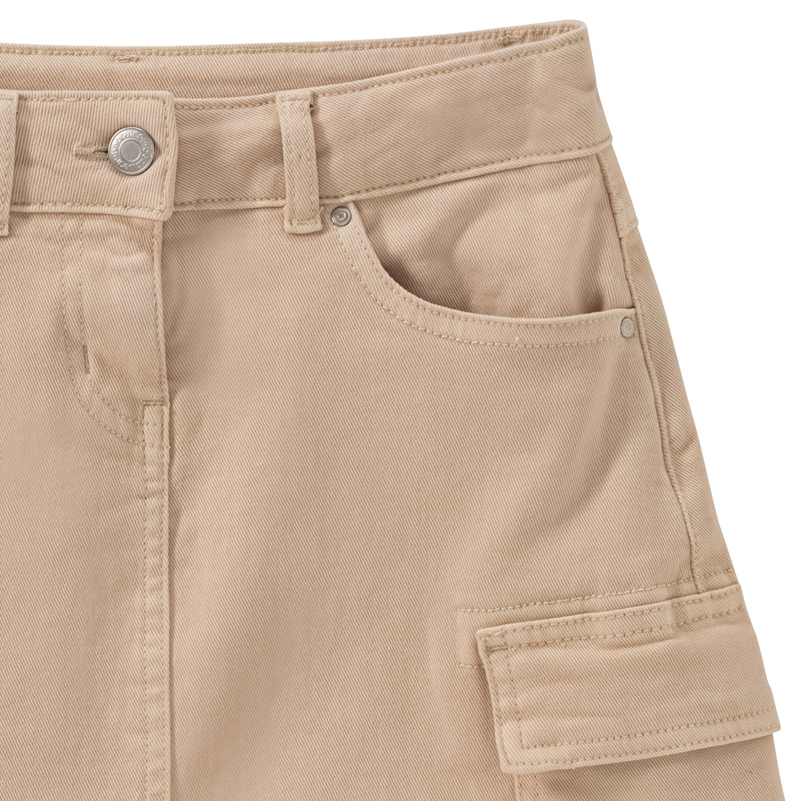 Beatwear Mädchen Cargorock mit verstellbarem Bund beige