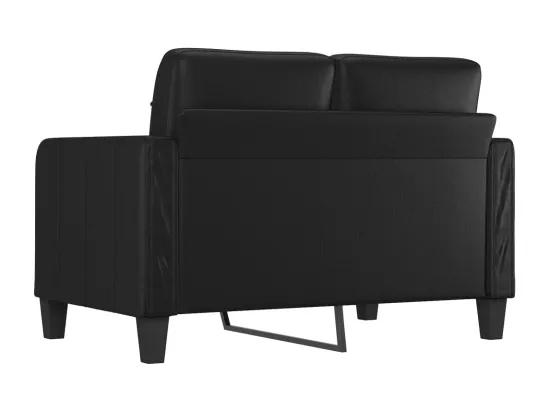 Canapé à 2 places Noir 120 cm Similicuir