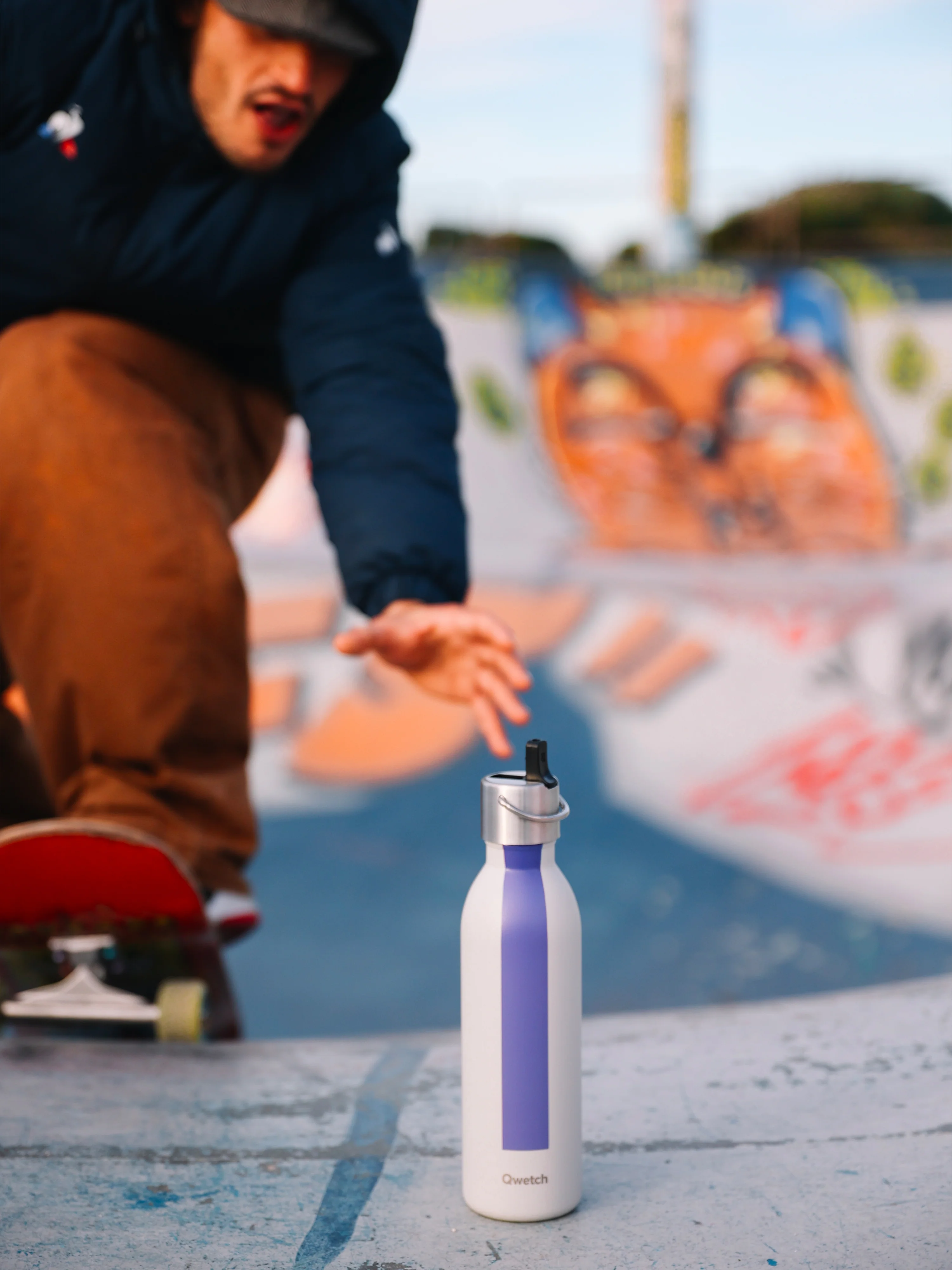 Bouteille isotherme Série Sport Gris - Qwetch