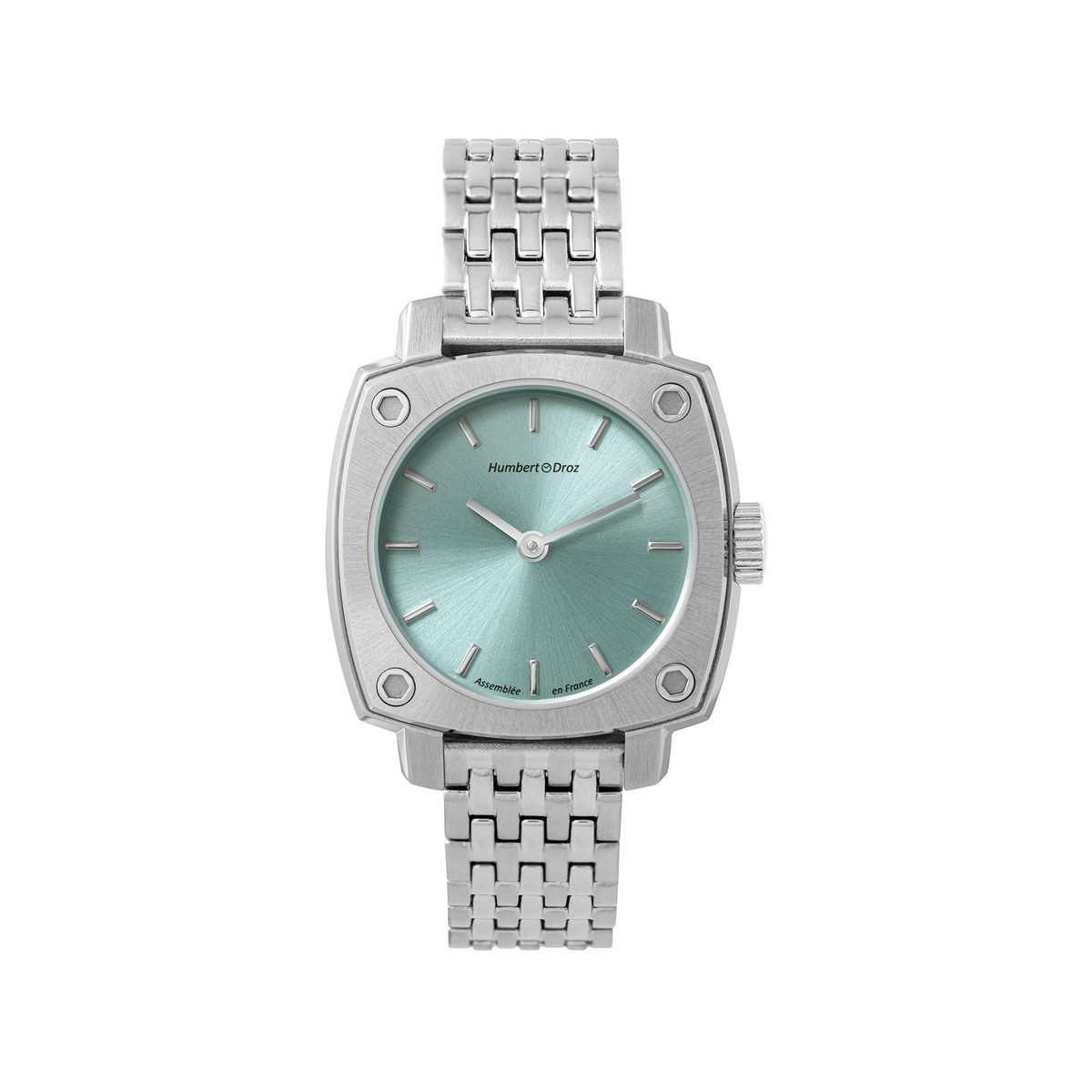 Montre HUMBERT-DROZ hd lou femme mecanique, bracelet acier argent