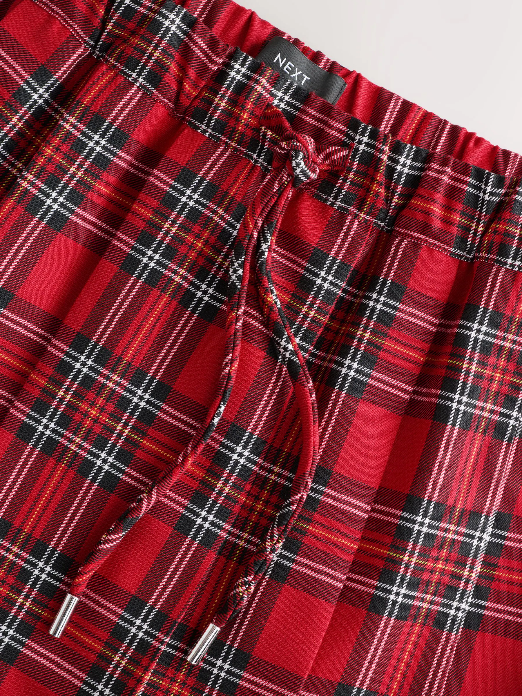 Rood - Geruite minirok met elastische taille