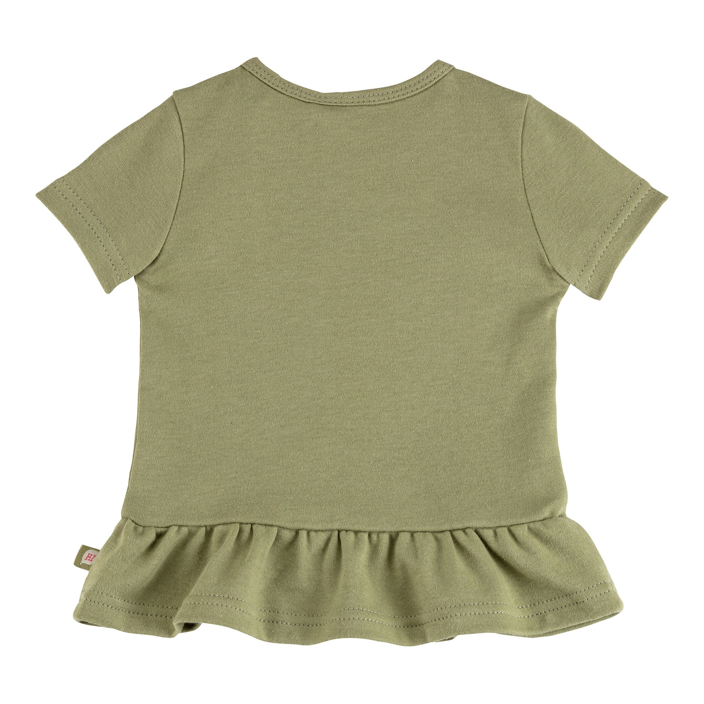 Bornino - Little Safari T-Shirt mit Volant Giraffe grün