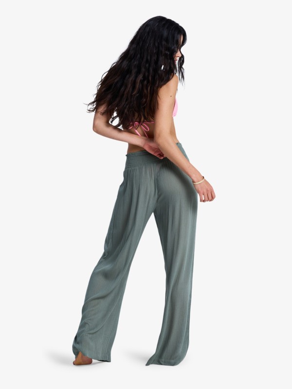 Along The Sunset Pantalon léger Vert Femme
