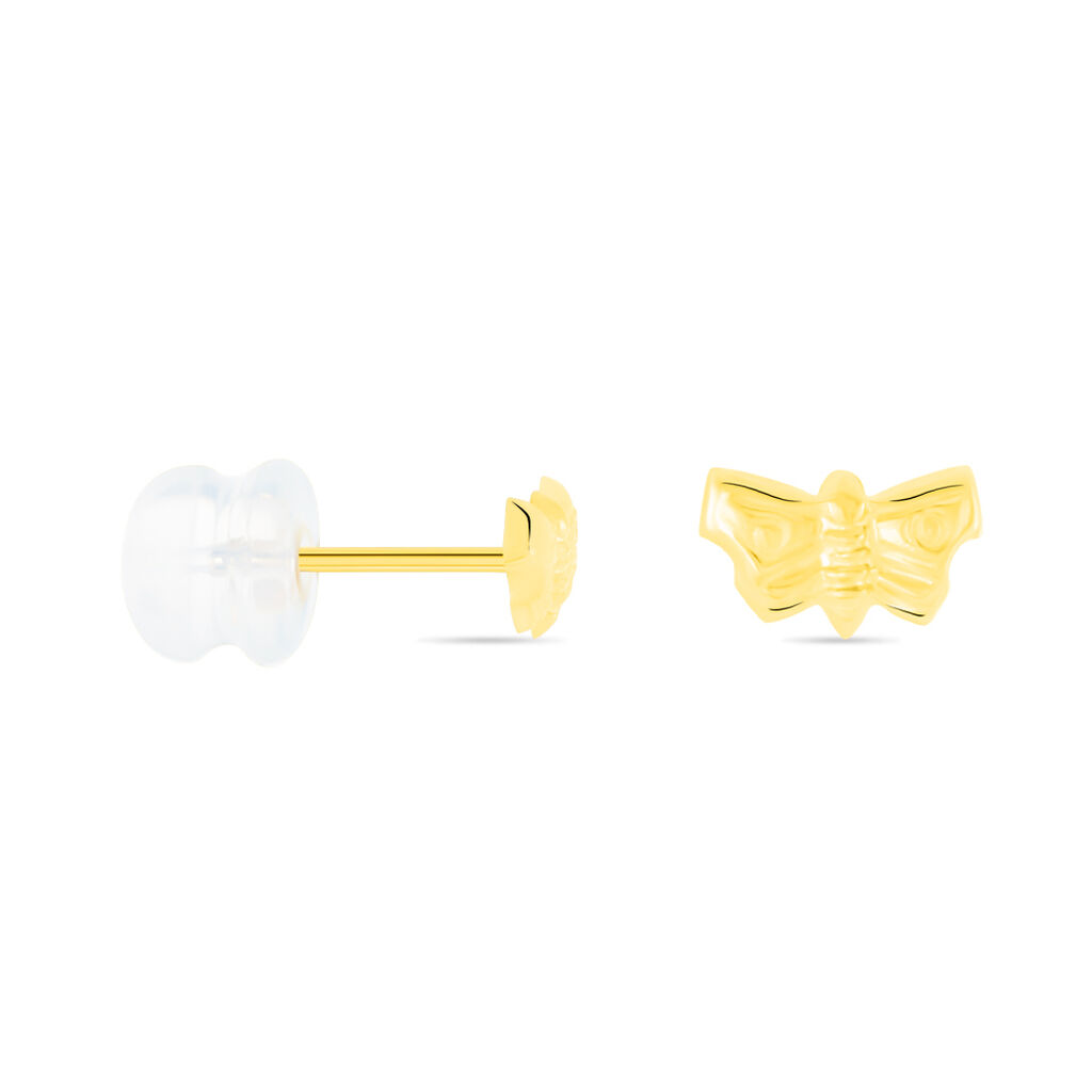 Boucles D'oreilles Puces Bartholomee Papillon Or Jaune
