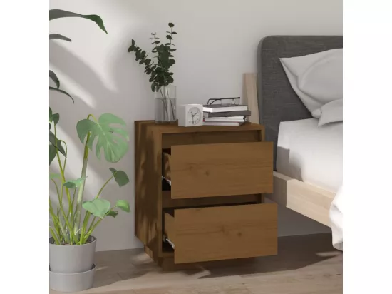 Tables de chevet 2 pcs Marron miel 40x35x50 cm Bois de pin
