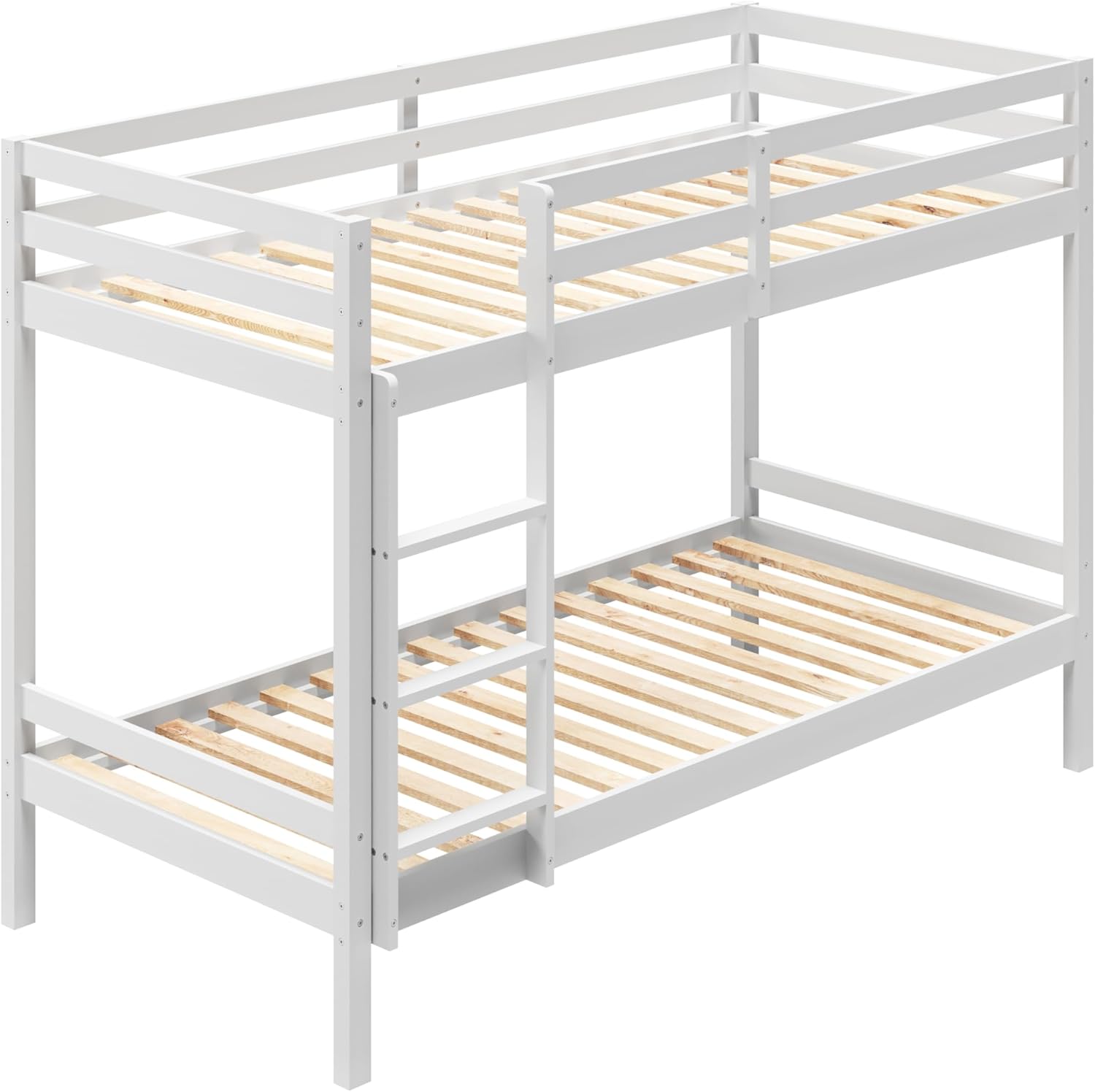 Kids Collective Hochbett, Etagenbett, Hochbett 90x200 | Kinderbett aus Holz, EN 747-zertifiziert, platzsparendes & sicheres Stockbett | 206x96x146 cm (BxTxH) | Weiß | von 4. bis 18. Lebensjahr