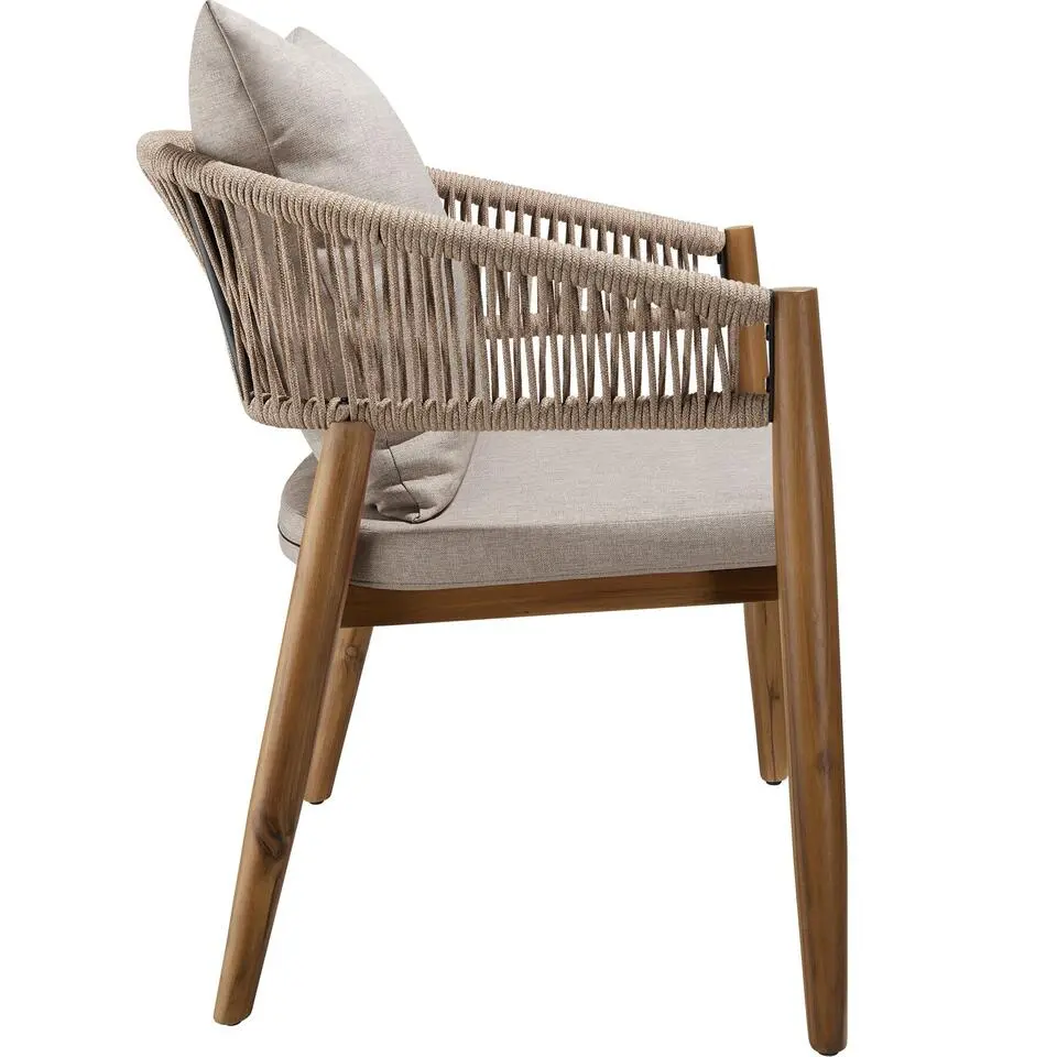 tectake Tuinstoel Manacor, ropedesign, Zandkleur