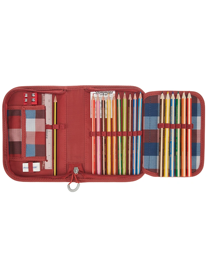 Schulranzen-Set SAMMIES ERGOFIT 2.0 (30x26x40)  CLASSIC CHECKS 5-teilig in blau
