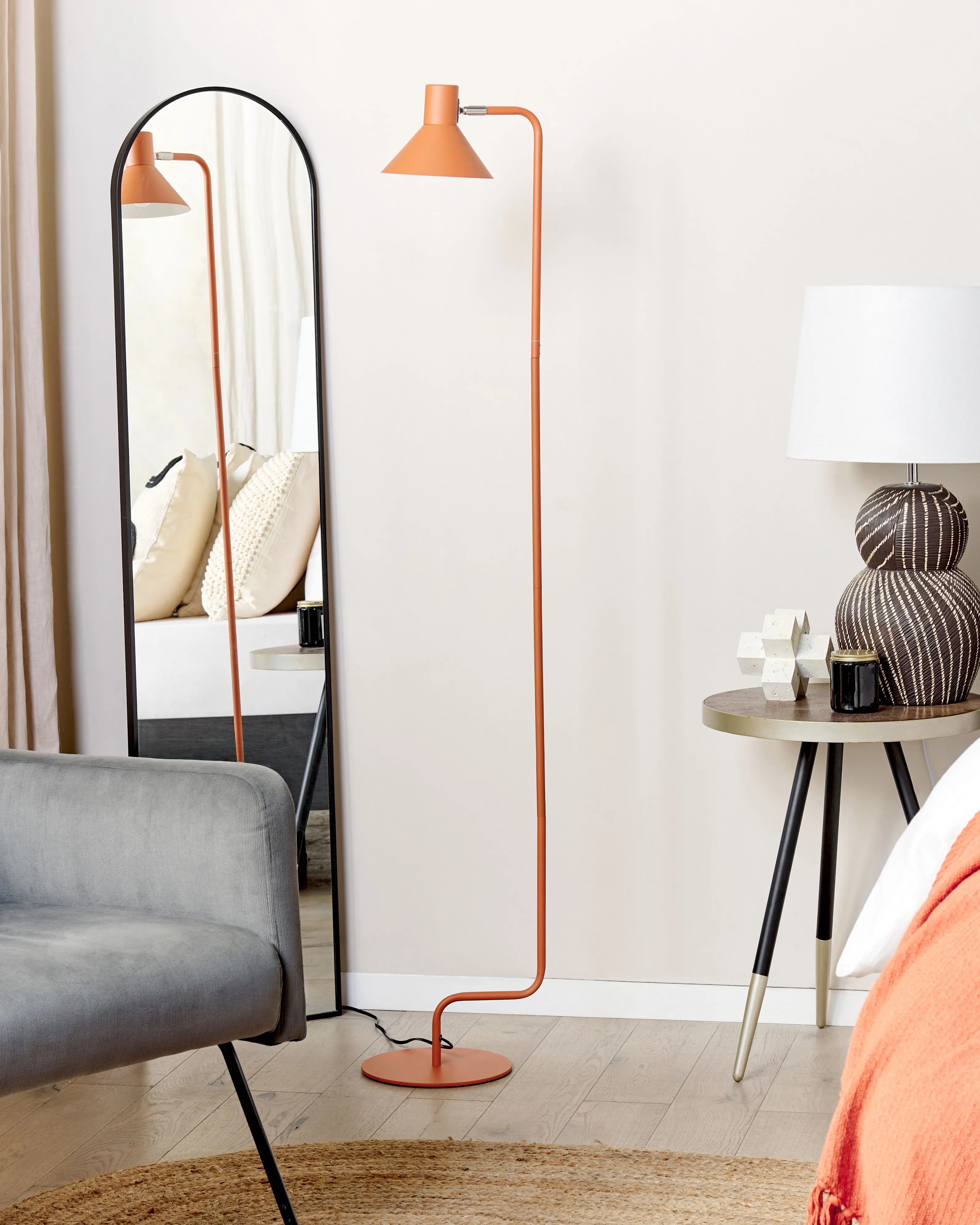 Staande lamp RIMAVA verstelbaar Metaal Oranje