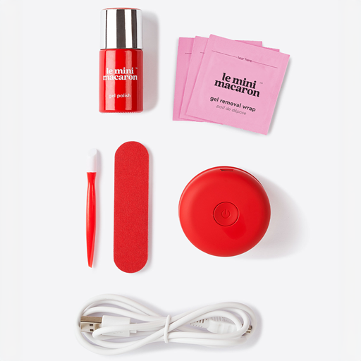 Le Mini Macaron Gel Manicure Kit, Cherry Red