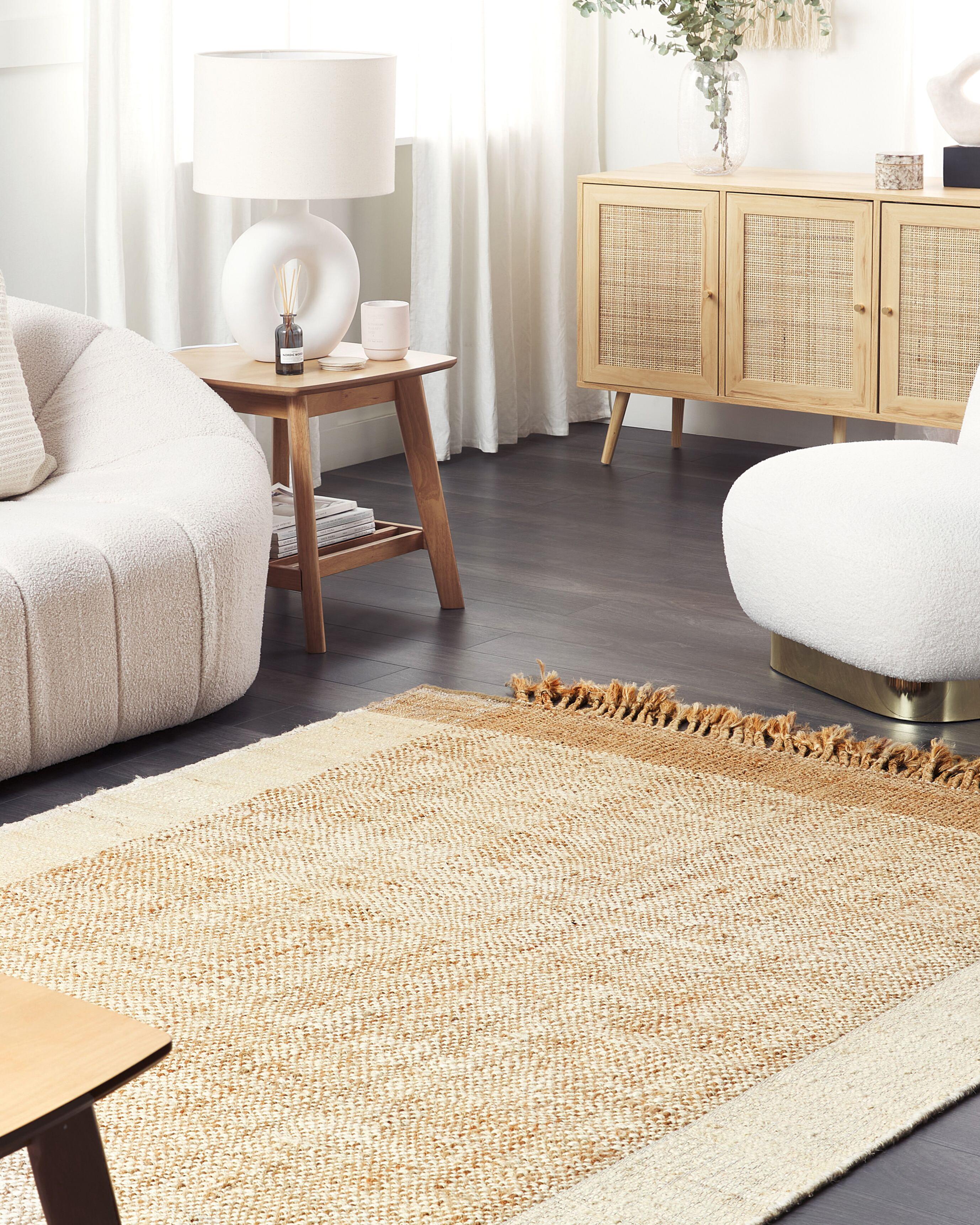 Vloerkleed DEDEMLI Beige 160 x 230 cm Jute