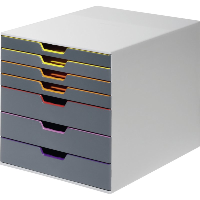 Module de classement Durable Varicolor® 7 tiroirs gris