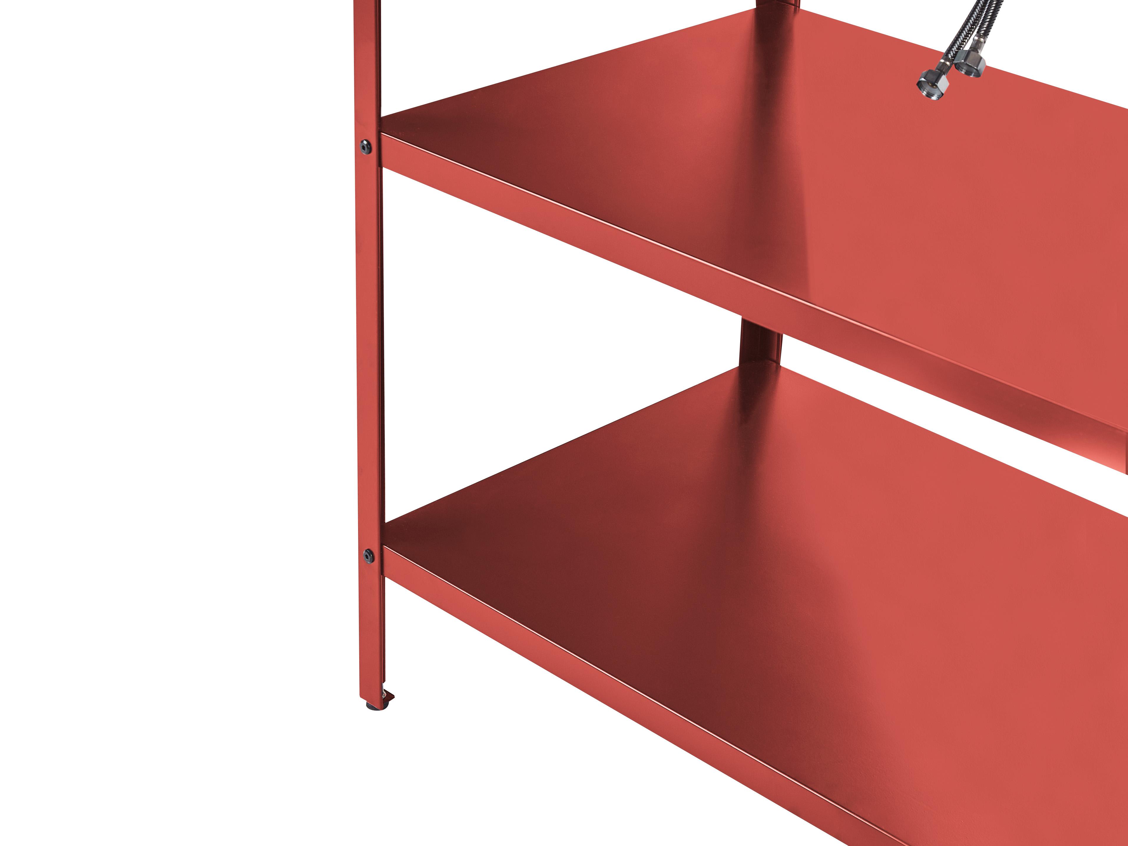 Tuin keukenset 2-delig met spoelbak VILAMA Metaal Rood