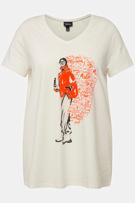 T-Shirt, Lady, V-Ausschnitt, Halbarm