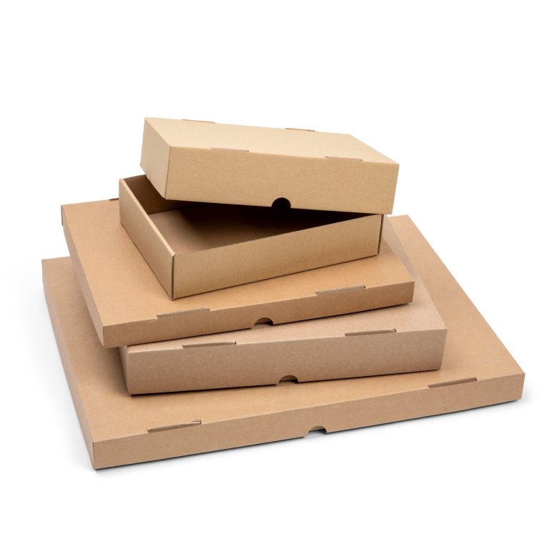 Stülpdeckelkarton aus Wellpappe, braun