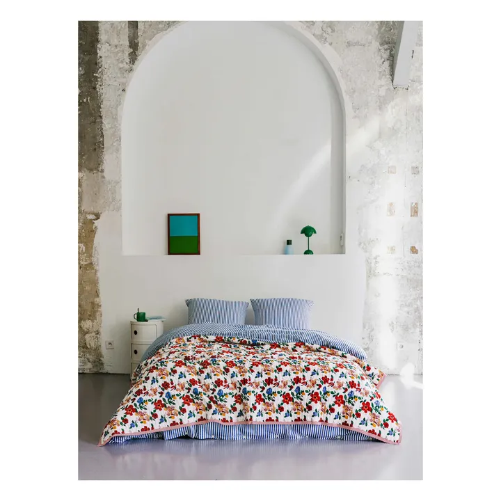 Lucas du Tertre Plaid quilté réversible Hibiscus