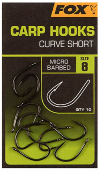 Hameçons Fox Carp Hooks Curve Shank Short/Coutrs