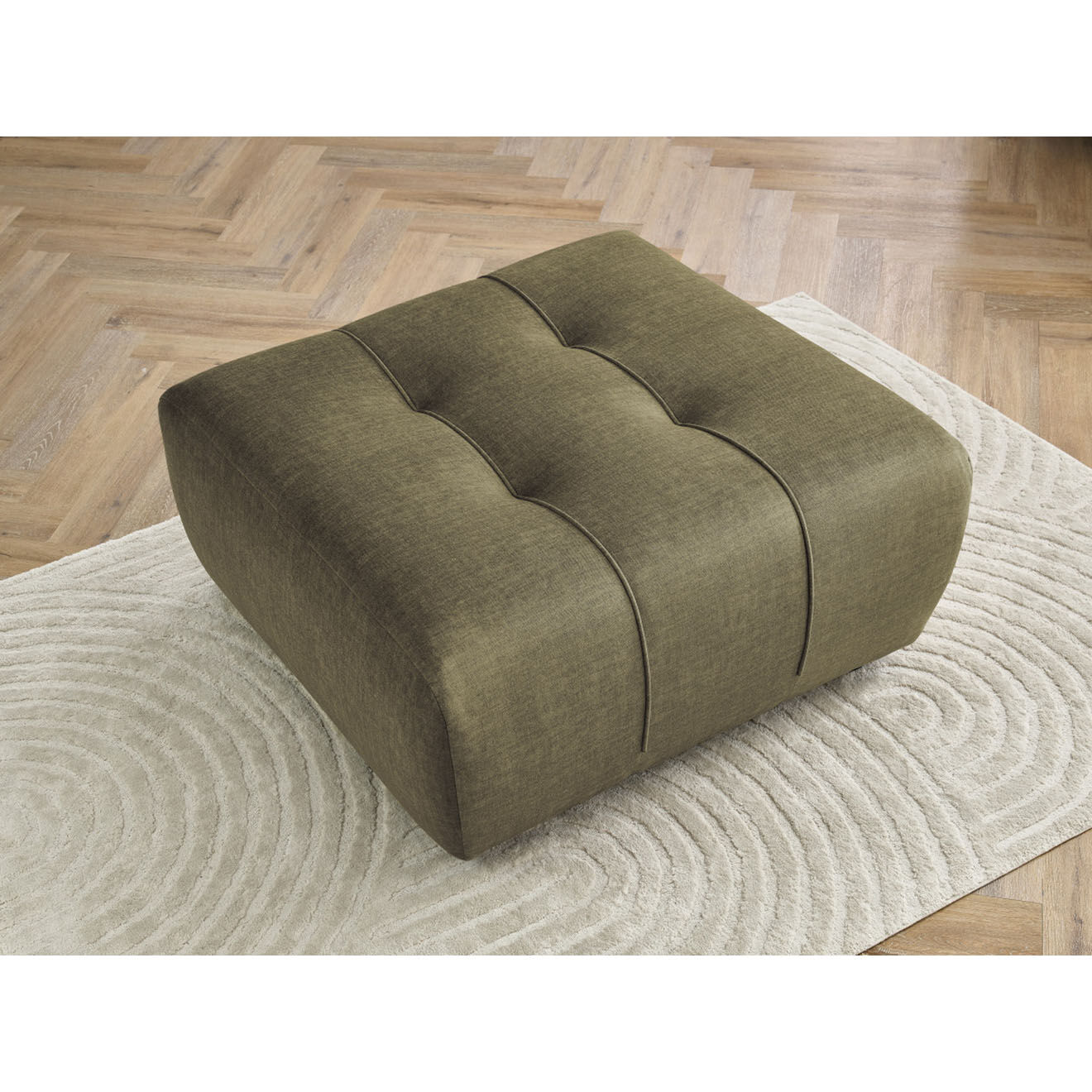 Bobochic Pouf en Velours Arsène vert - 100x100x45 cm