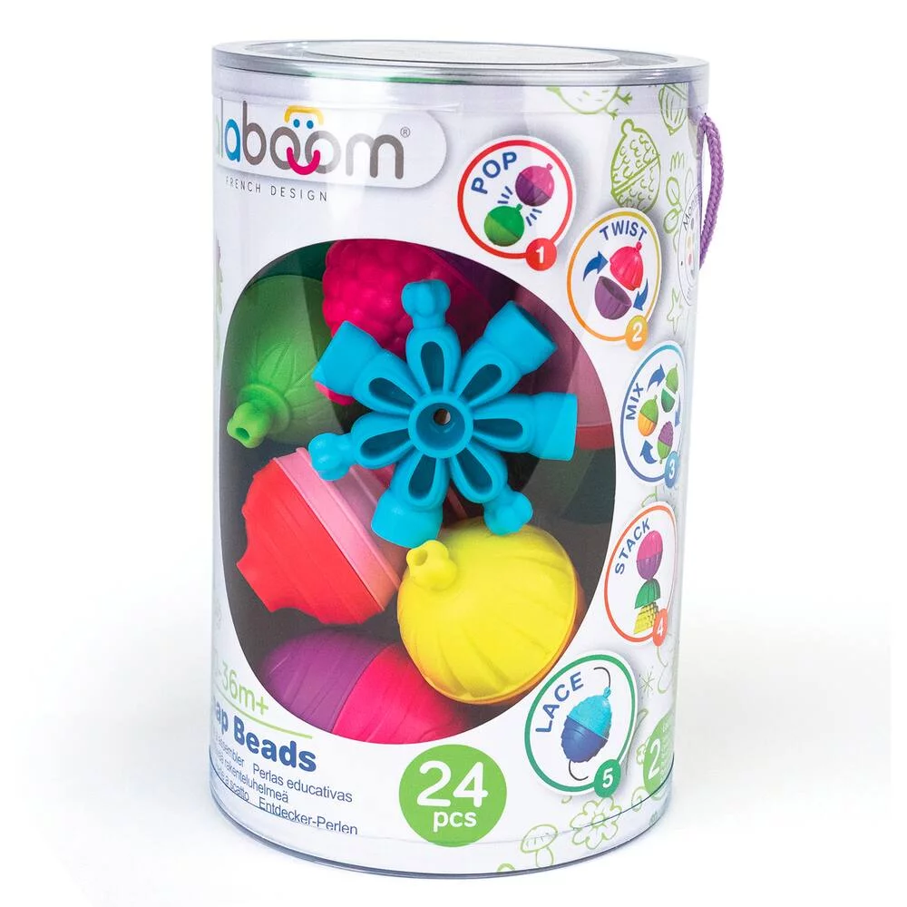 MONTESSORI - GROSSES PERLES EN FORME DE BOURGEON + ACCESSOIRES