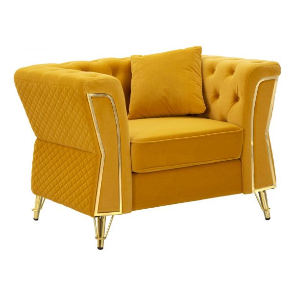 Mauro Ferretti Poltrona Emy Mostarda com Almofada cm 104X83X76 - 14282600PS