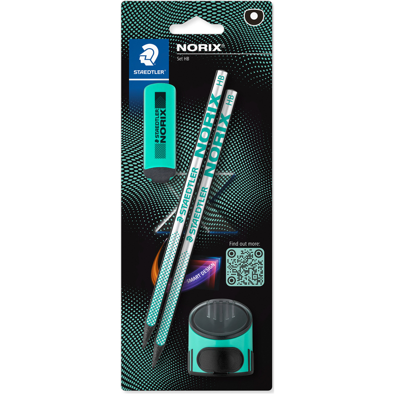 Staedtler Bleistift Norix, mit Spitzer und Radierer, HB, grün