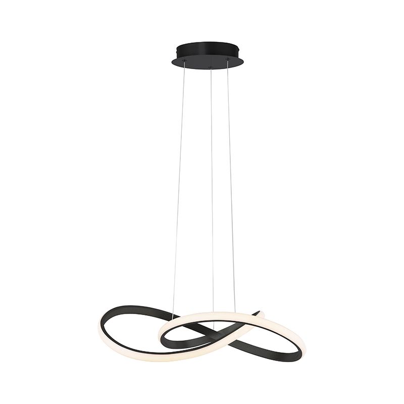 Hanglamp zwart 57 cm 3-staps dimbaar incl. LED - Viola Due