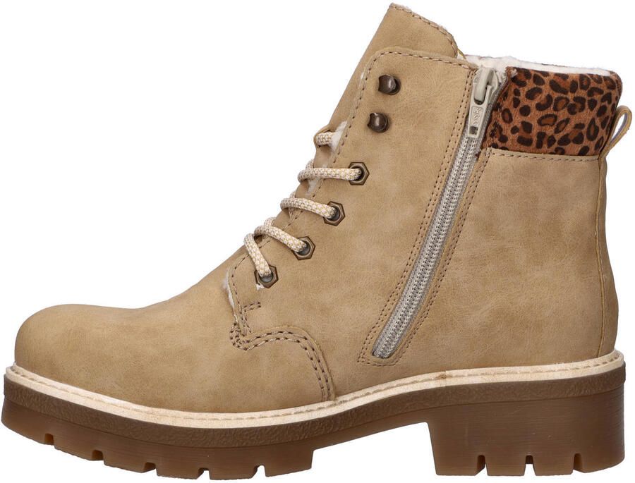 Rieker gevoerde veterboots beige