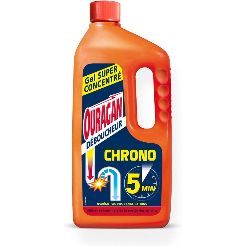 Déboucheur Ouragan Chrono 5 mn - flacon de 1 l