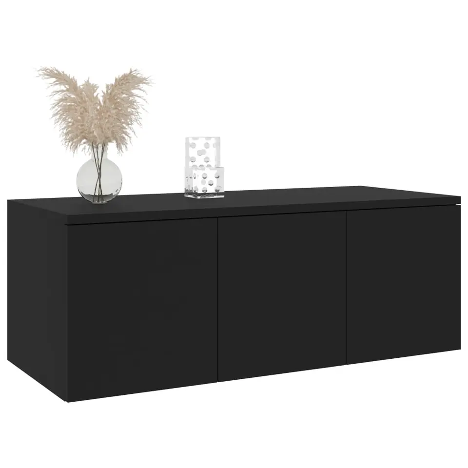 vidaXL - Tv-meubel - Zwart - Bewerkt hout