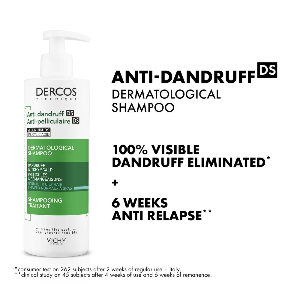 Vichy Dercos Technique Anti-Dandruff Shampoo Normal Hair - 390 ml.