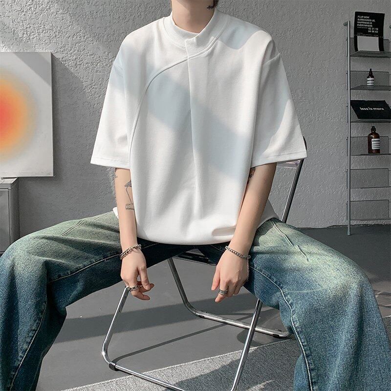 Freehop - T-shirt met korte mouwen en mockneck, effen