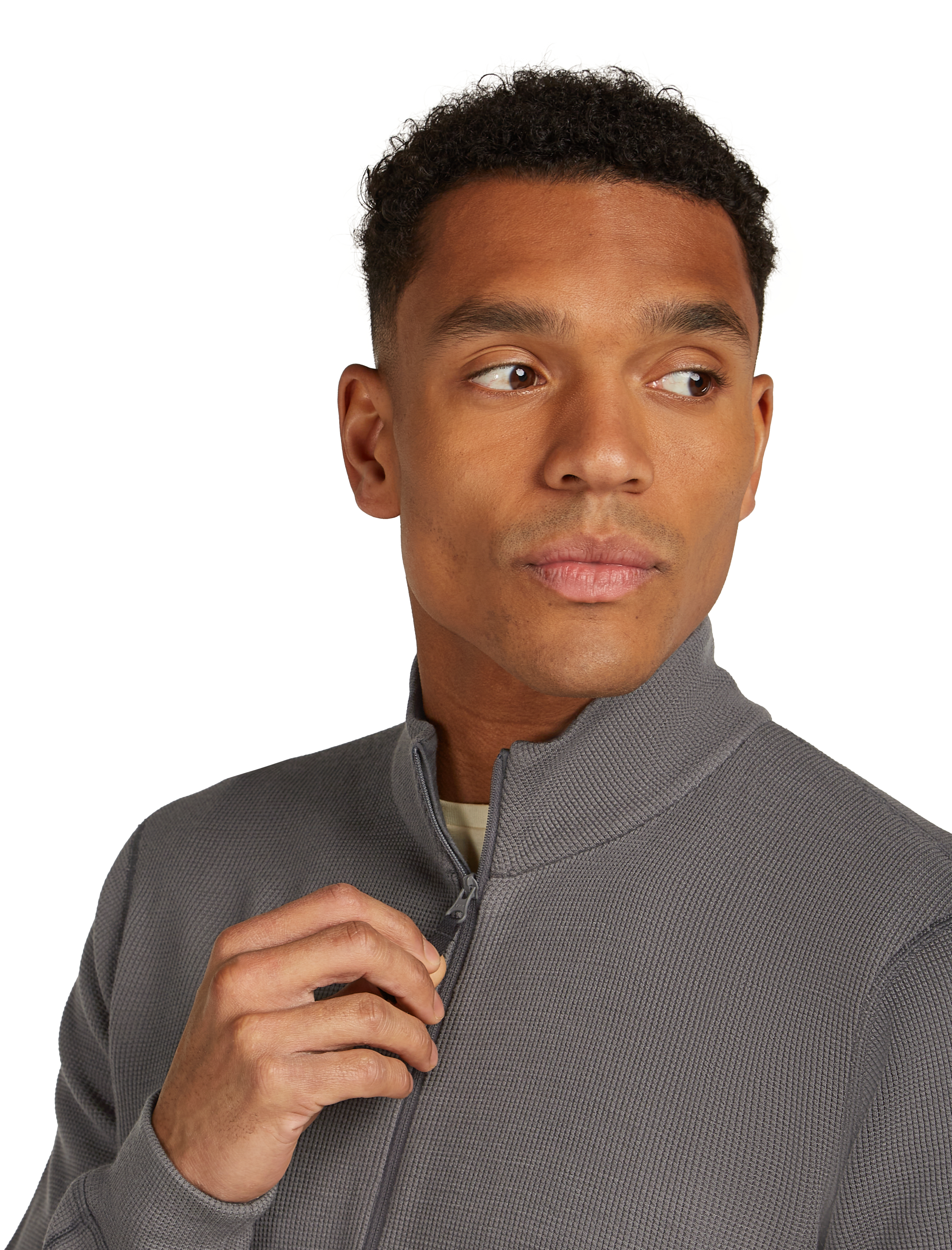 Mer 260 Waffle Knit Wander LS Half Zip Herre Obsidian
