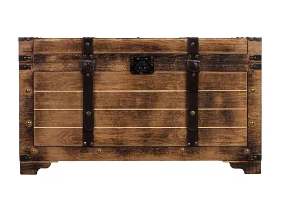 Coffre en bois marron 80x49x45,5