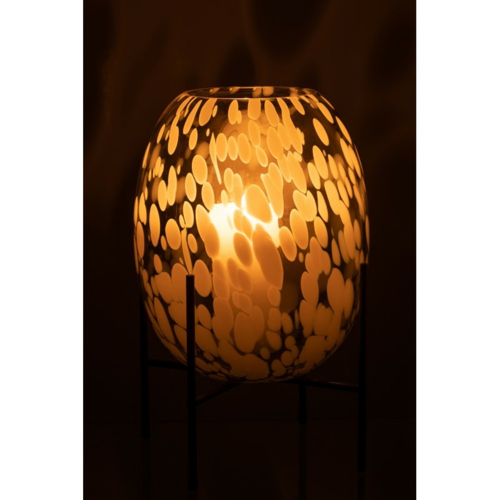 Vase sur pied en verre gris 23x23x37 cm