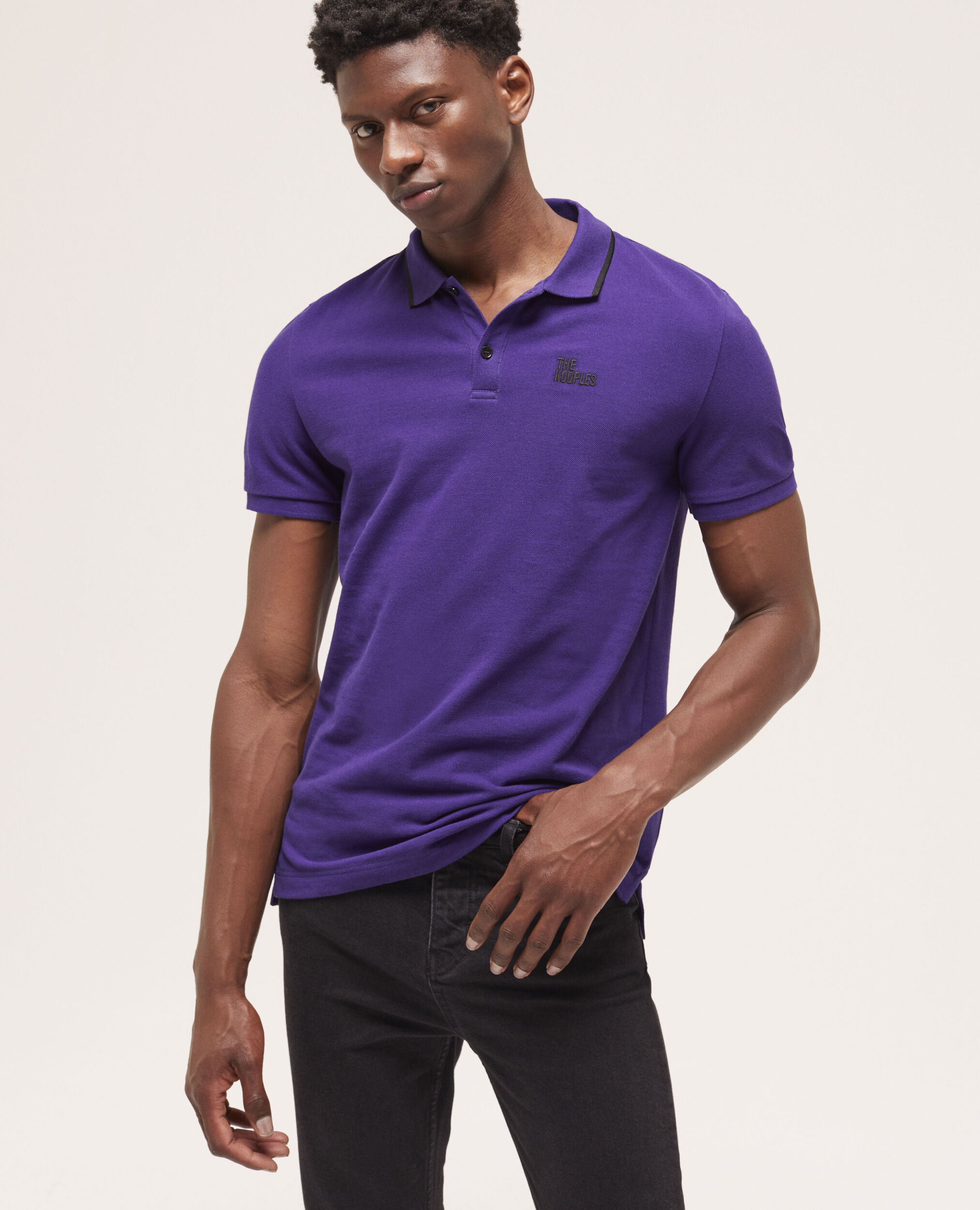 Polo à logo violet