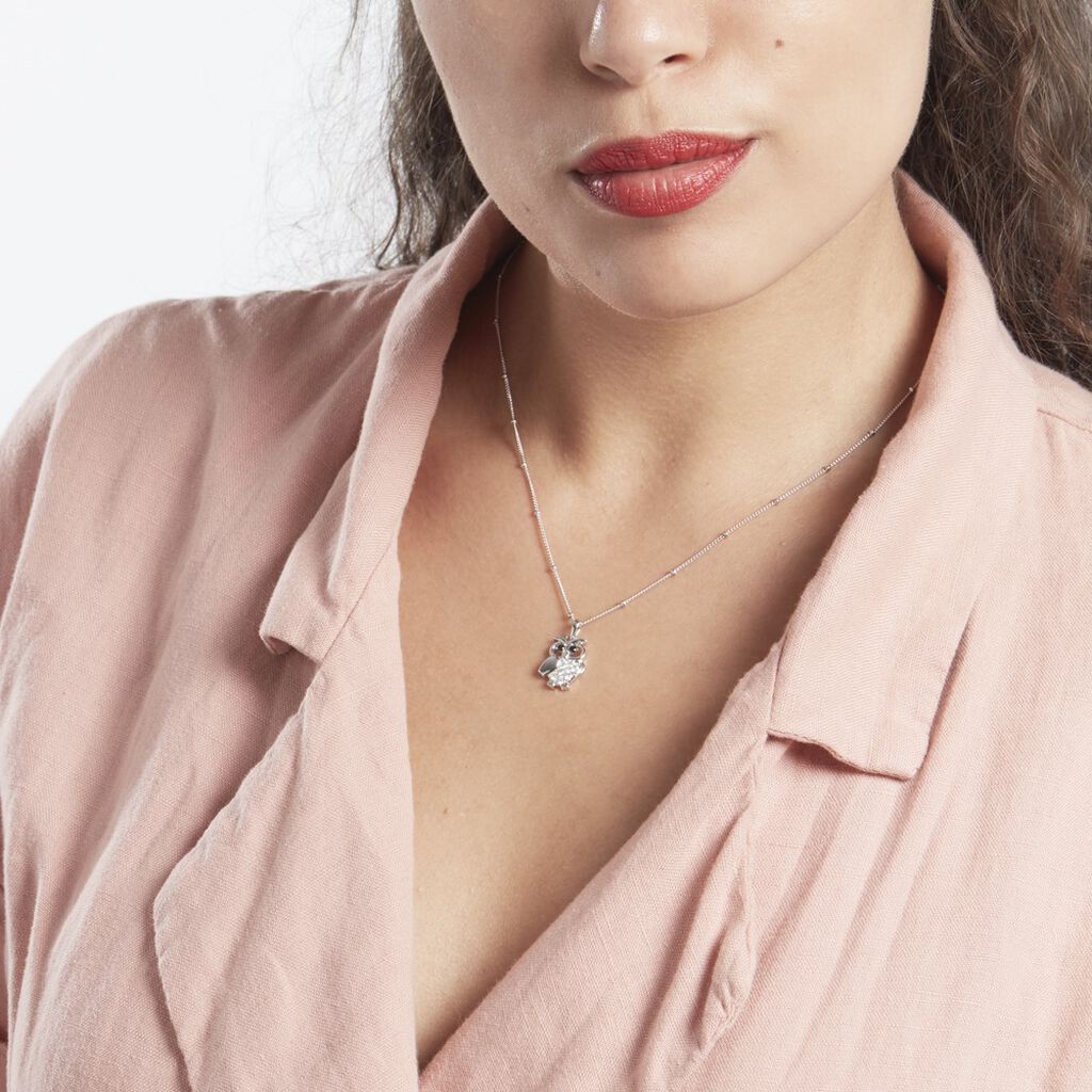 Collier Argent Trine Oxydes De Zirconium