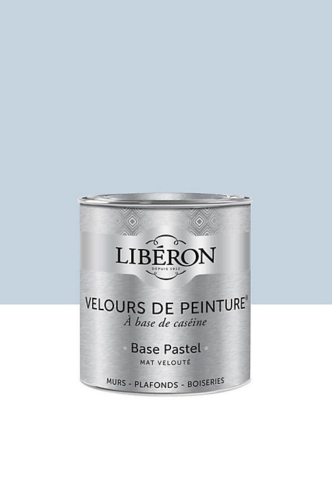 Peinture multisupport murs, plafonds et boiseries Velours de peinture bleu cap blanc-nez Libéron 0,5L