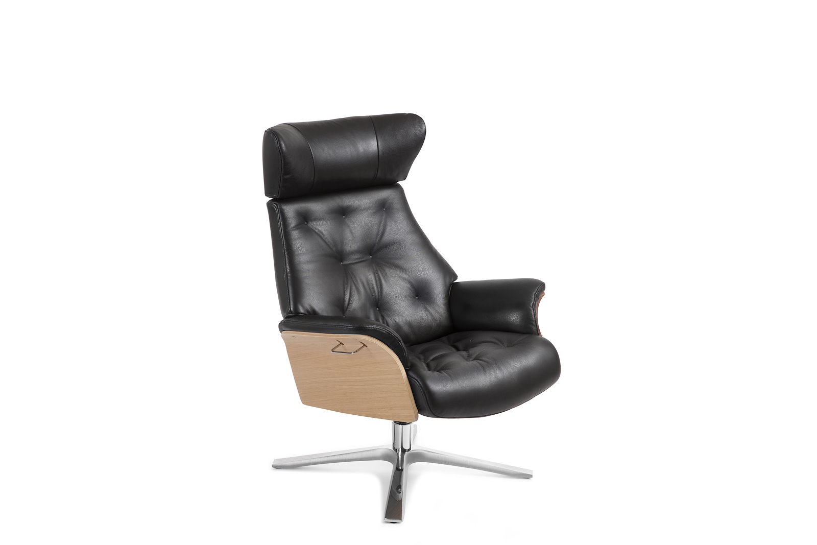 Air lenestol I hud Zero 2534-89 Black, Quattro svingfot alu. Skrog i ubehandlet eik