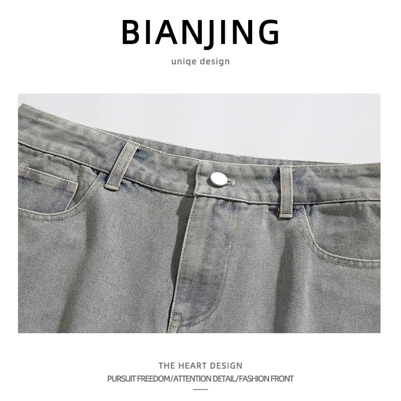 Zentrus - Mid Rise Washed Denim Shorts