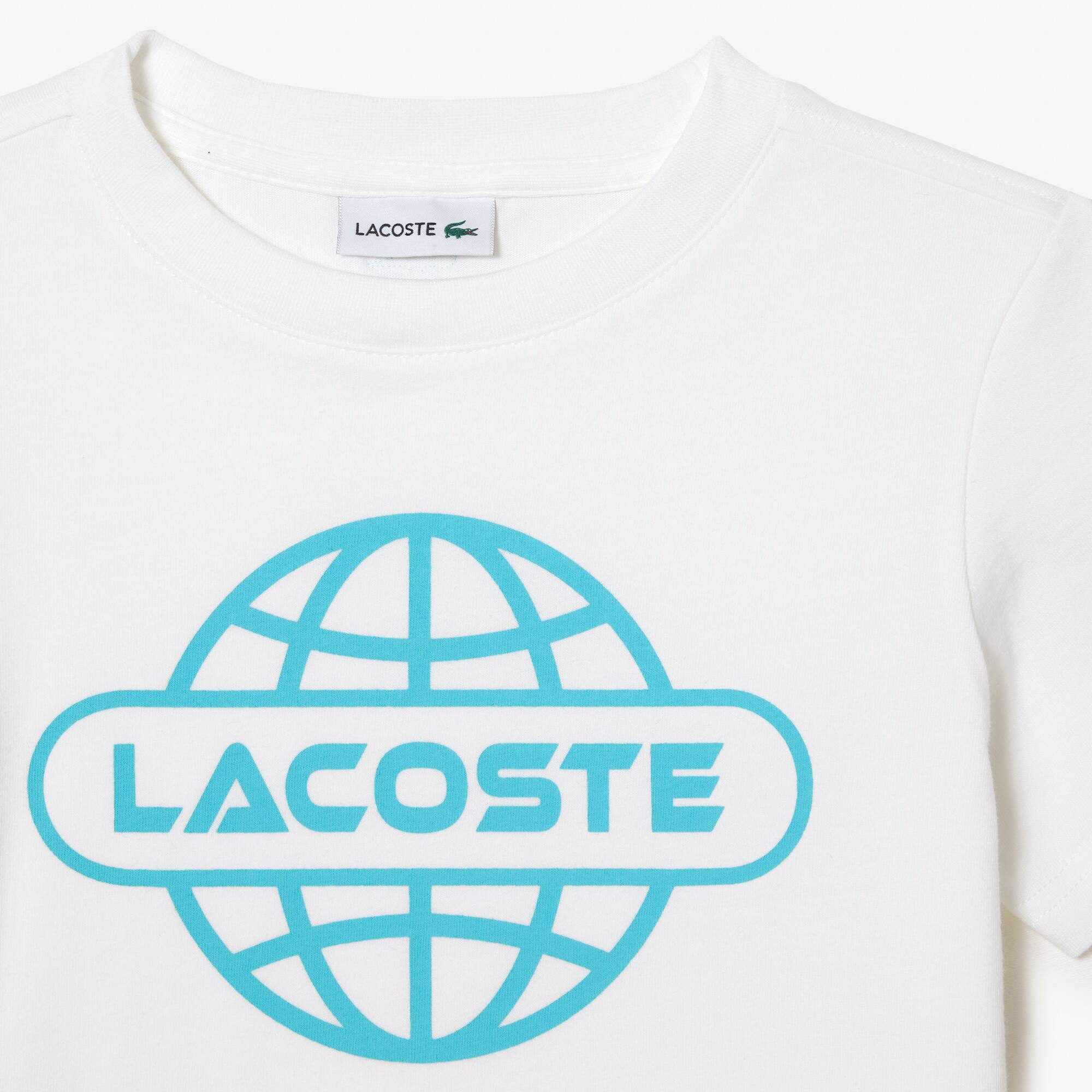 T-Shirt aus Baumwolljersey mit Planet-Aufdruck T-Shirts & Hemden - Weiss - Lacoste - Kinder