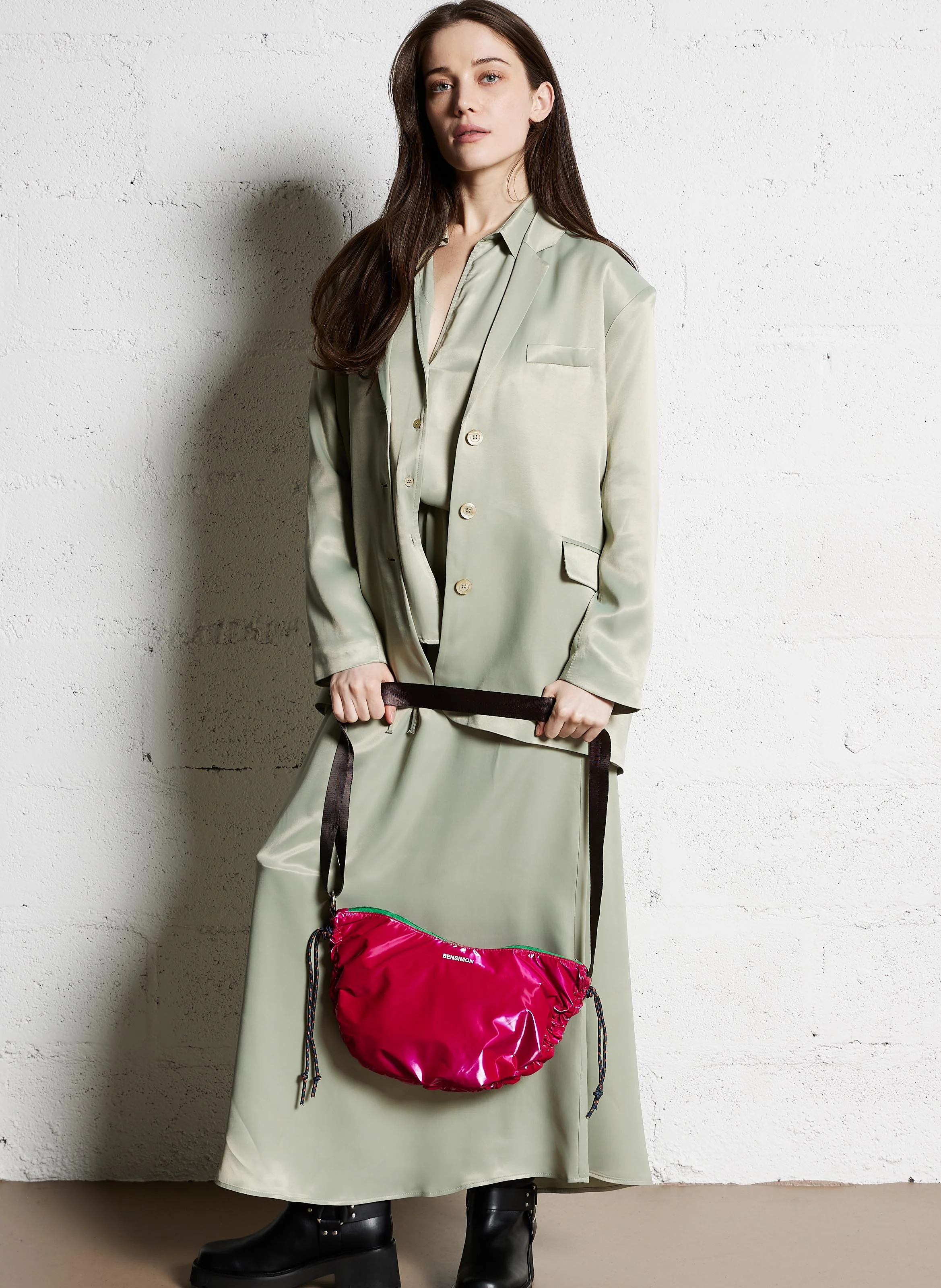 Sac à bandoulière demi-lune | Rose