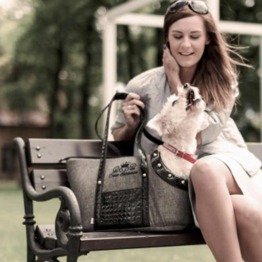 Bolsa para animais de estimação. CAZO Noir - cinza-preto