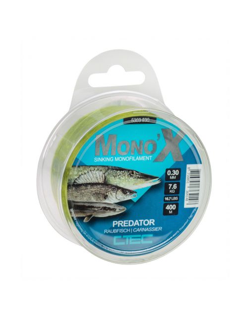 C-Tec Mono X Predator Green 0.30mm\/7.6kg 400m - Vislijn -
