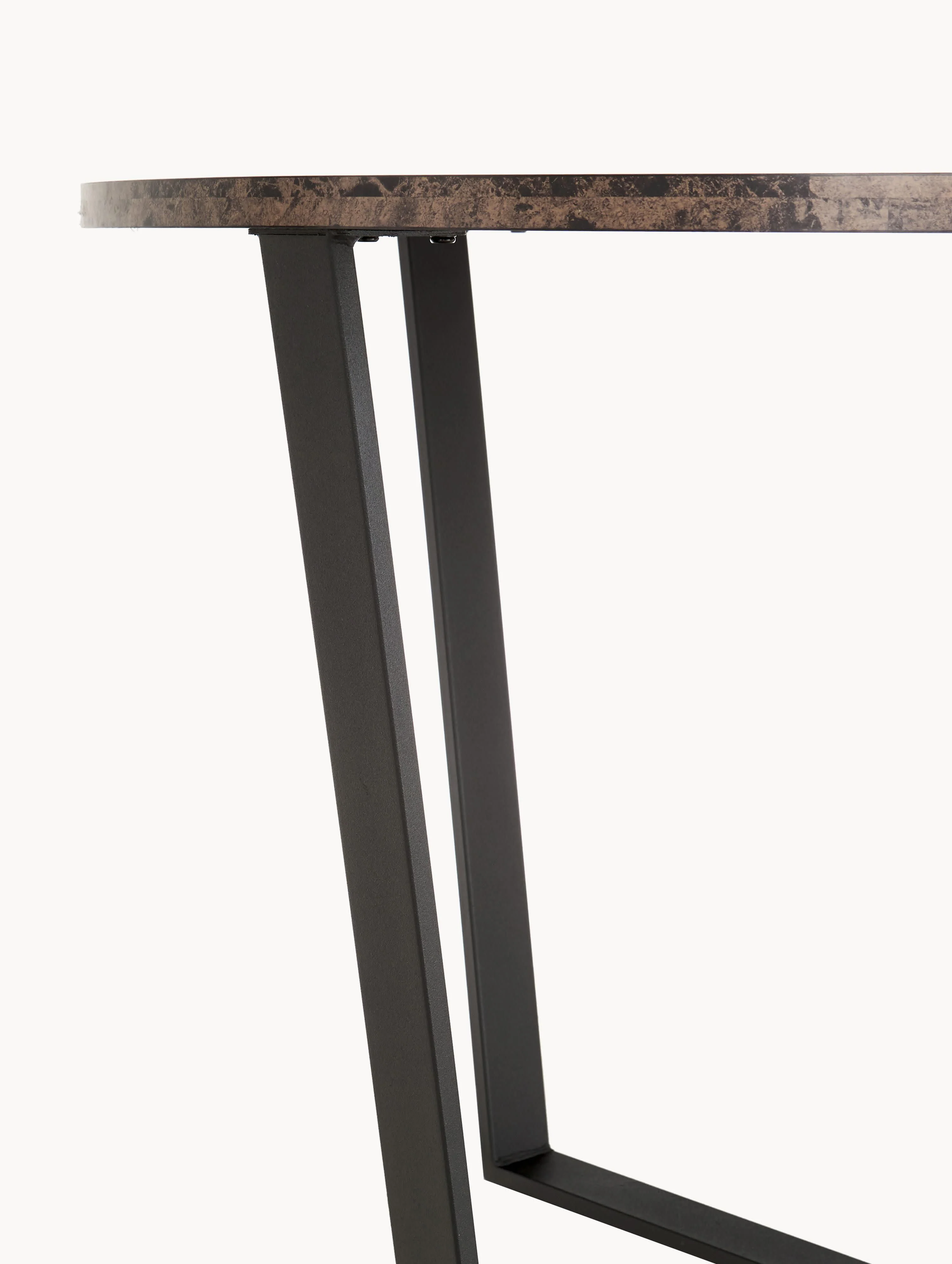 Ronde eettafel Amble met tafelblad in marmerlook, Ø 110 cm