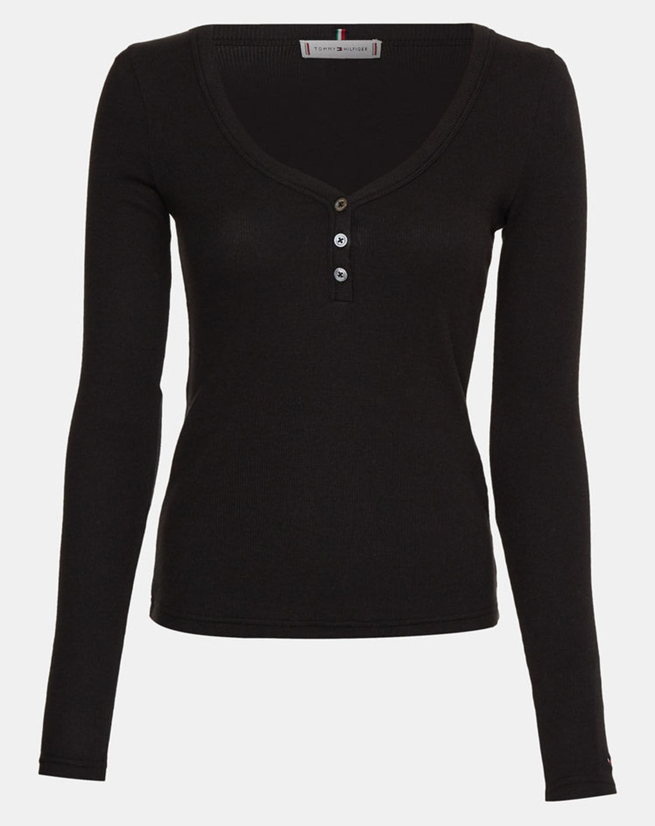 Tommy Hilfiger T-Shirt slim Henley noir